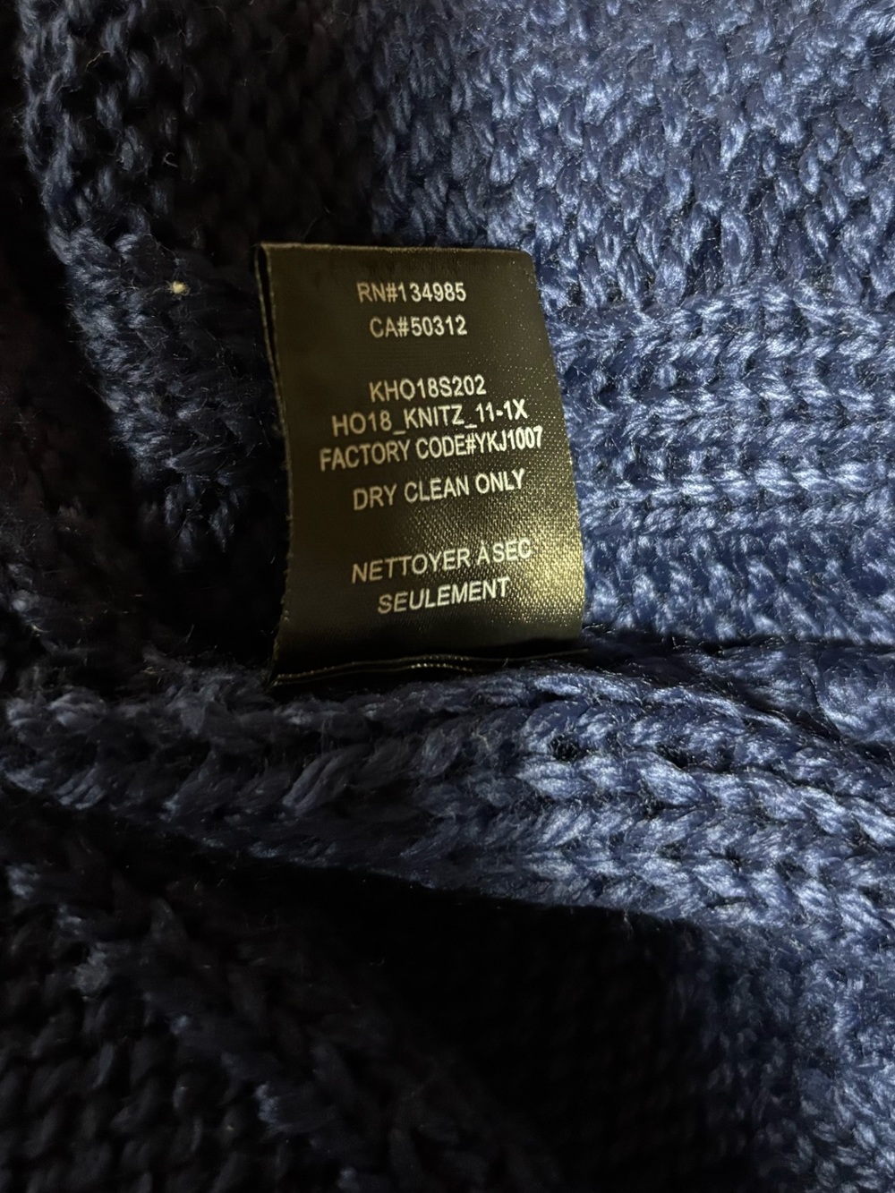 For Love And Lemons Navy Cable V-Neck Zip Sweater - Picture 8 of 9